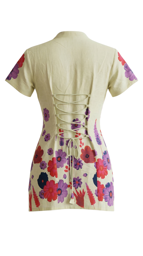 Beige floral kurti